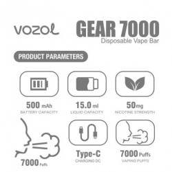 Vozol Gear 7000 Disposable Aloe Grape